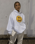 UrbanOutfits Women Oversized Hoodie White / Cotton-Fleece / S Drew - Women Oversized Hoodie