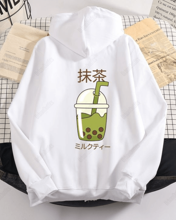 UrbanOutfits Women Oversized Hoodie White / Cotton-Fleece / S Drink - Women Oversized Hoodie