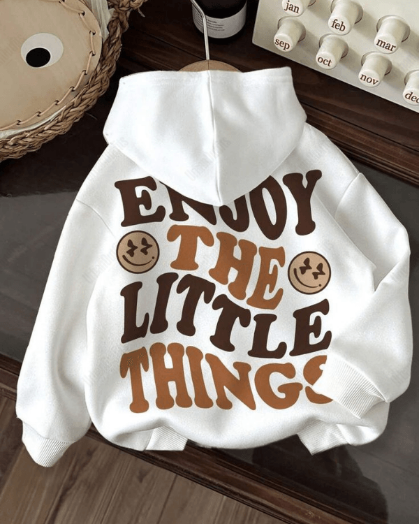 UrbanOutfits Women Oversized Hoodie White / Cotton-Fleece / S Enjoy Little Things - Women Oversized Hoodie