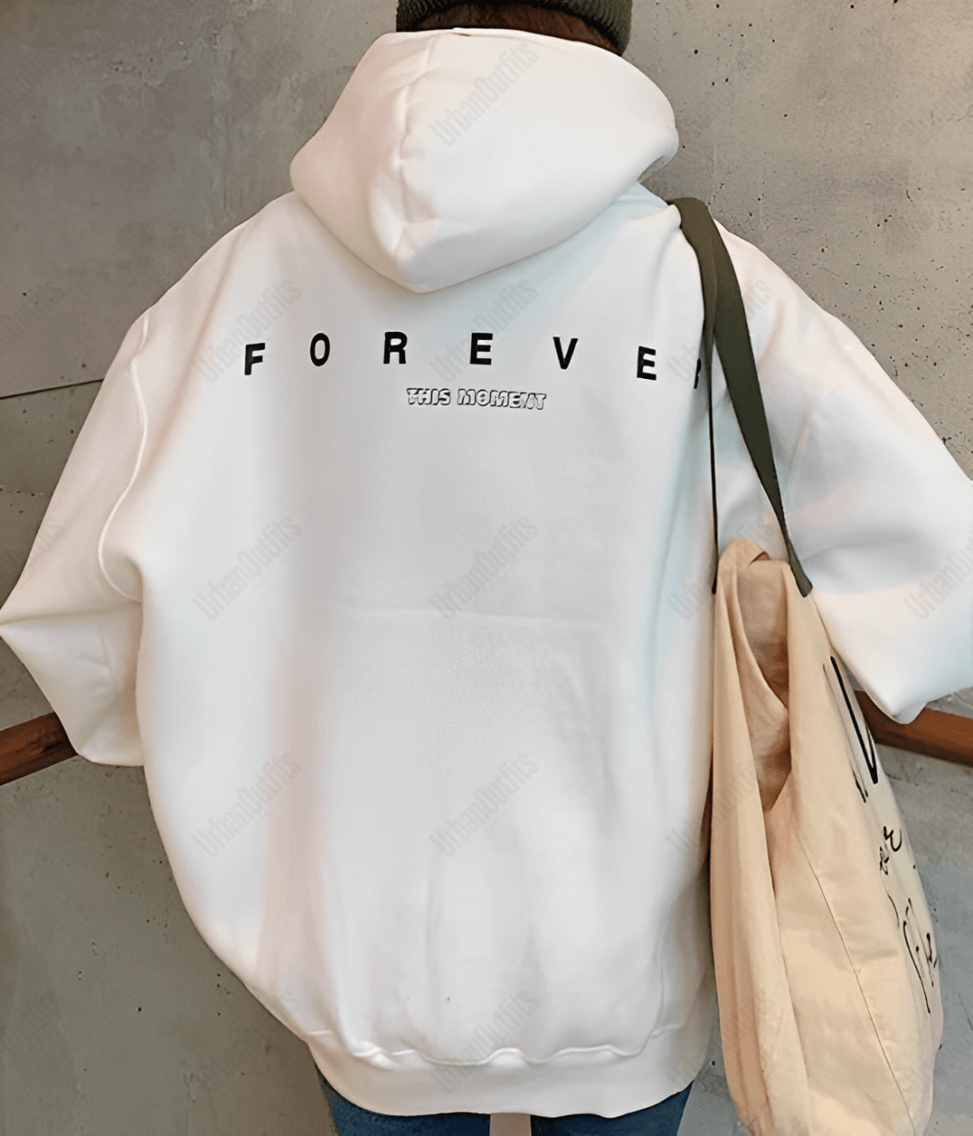UrbanOutfits Women Oversized Hoodie White / Cotton-Fleece / S FOREVER Oversized Hoodie