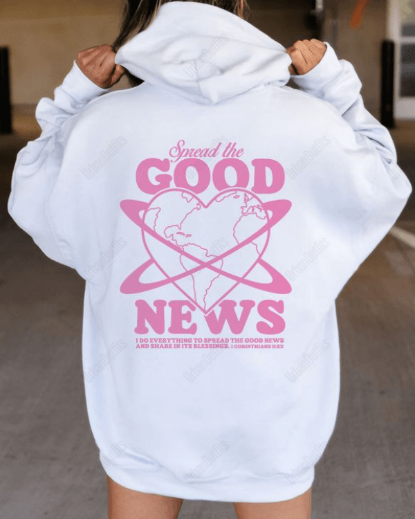 UrbanOutfits Women Oversized Hoodie White / Cotton-Fleece / S Good News - Women Oversized Hoodie