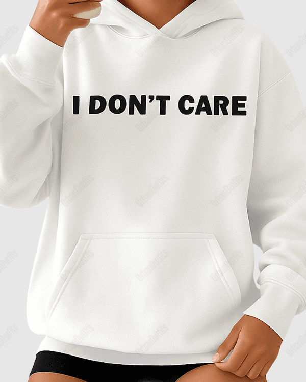 UrbanOutfits Women Oversized Hoodie White / Cotton-Fleece / S I Don't Care - Women Oversized Hoodie