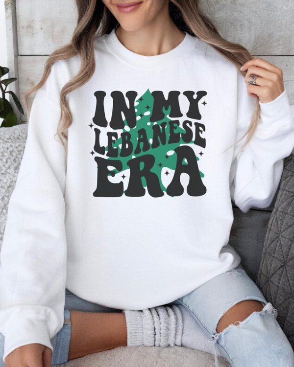 UrbanOutfits Women Oversized Hoodie White / Cotton-Fleece / S In My LEBANESE Era - Women Oversized Sweatshirt