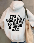 UrbanOutfits Women Oversized Hoodie White / Cotton-Fleece / S It's a good day to have a good day - Women Oversized Hoodie
