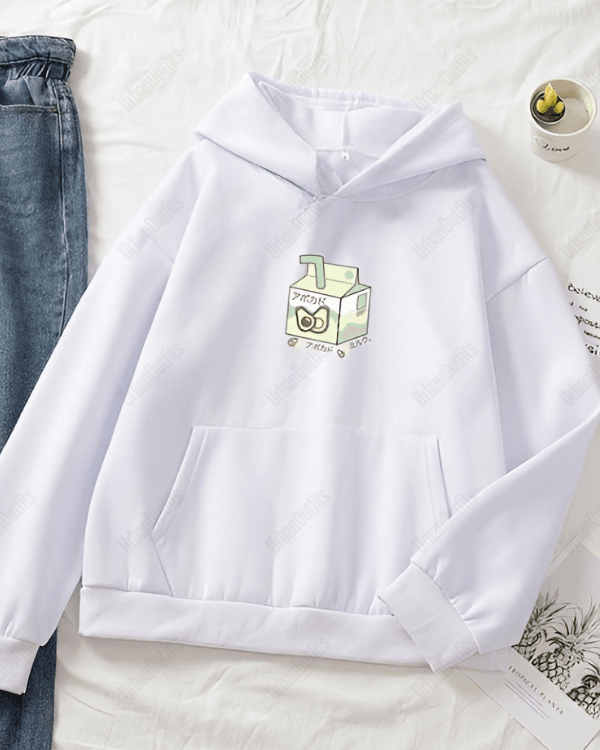 UrbanOutfits Women Oversized Hoodie White / Cotton-Fleece / S Japanese Juice - Women Oversized Hoodie