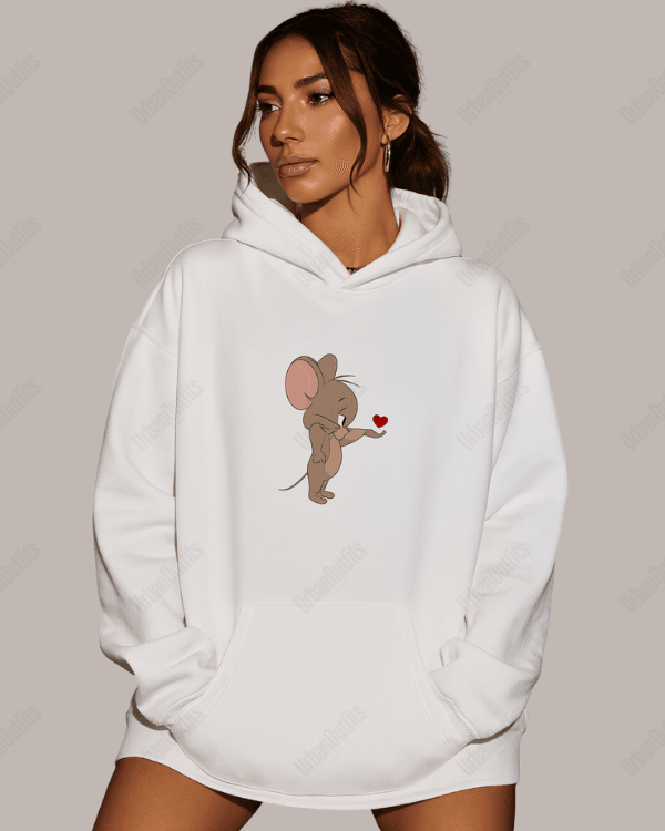 UrbanOutfits Women Oversized Hoodie White / Cotton-Fleece / S JERRY - Women Oversized Hoodie