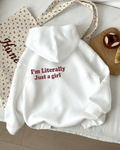 UrbanOutfits Women Oversized Hoodie White / Cotton-Fleece / S Just a Girl- Women Oversized Hoodie