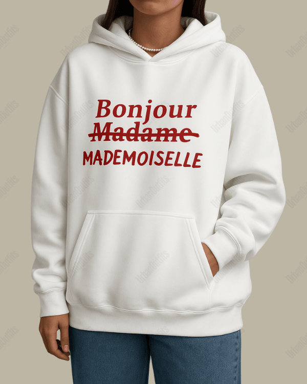 UrbanOutfits Women Oversized Hoodie White / Cotton-Fleece / S Mademoiselle - Women Oversized Hoodie