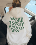 UrbanOutfits Women Oversized Hoodie White / Cotton-Fleece / S Make today a good day - Women Oversized Hoodie