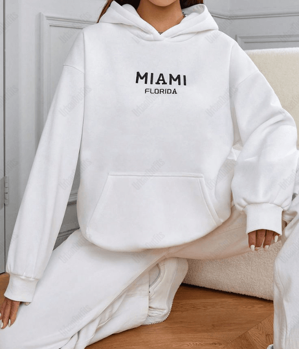 UrbanOutfits Women Oversized Hoodie White / Cotton-Fleece / S MIAMI Oversized Hoodie