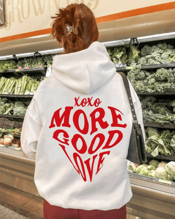 UrbanOutfits Women Oversized Hoodie White / Cotton-Fleece / S More Good Love - Women Oversized Hoodie