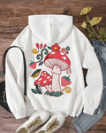 UrbanOutfits Women Oversized Hoodie White / Cotton-Fleece / S Mushroom - Women Oversized Hoodie