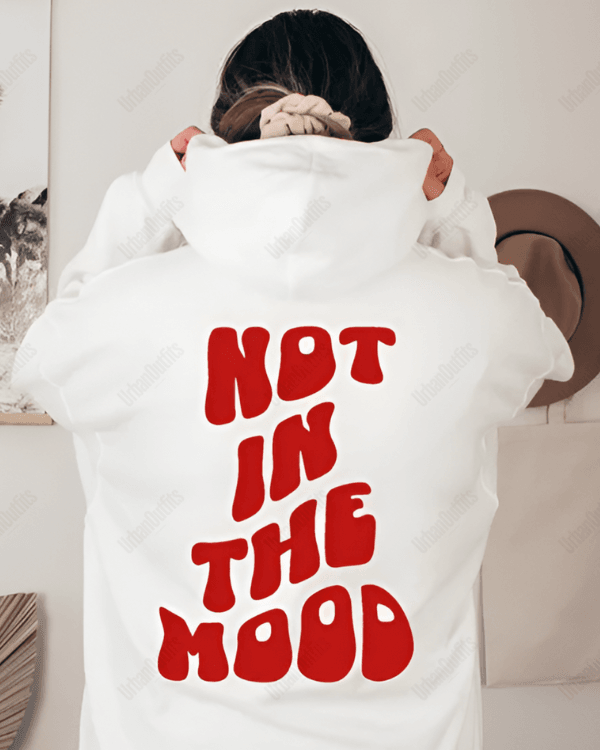 UrbanOutfits Women Oversized Hoodie White / Cotton-Fleece / S NOT IN THE MOOD - Women Oversized Hoodie