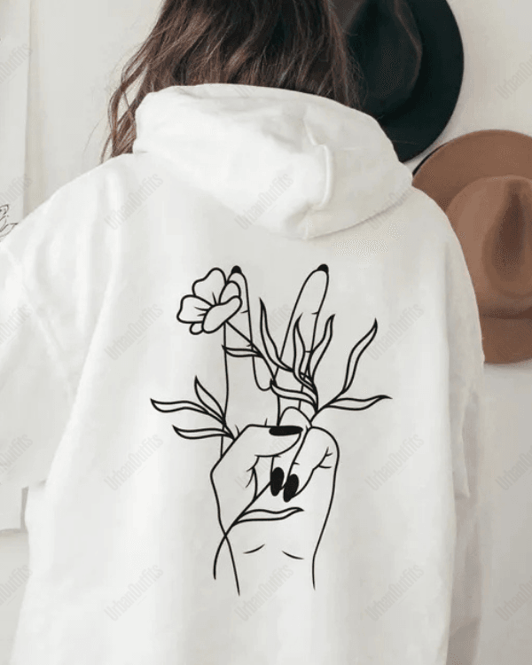 UrbanOutfits Women Oversized Hoodie White / Cotton-Fleece / S Peace - Women Oversized Hoodie