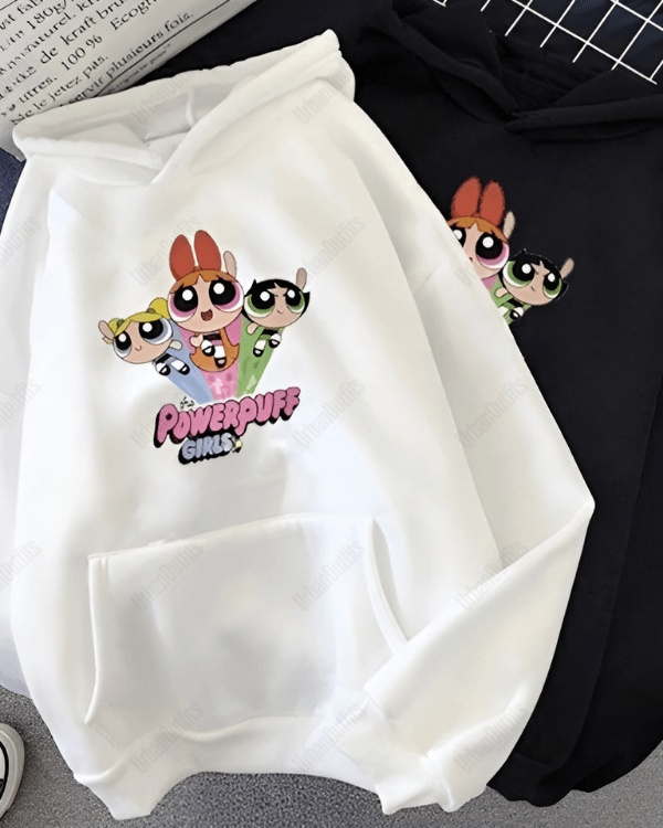 UrbanOutfits Women Oversized Hoodie White / Cotton-Fleece / S PowerPuff Girls - Women Oversized Hoodie