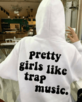 UrbanOutfits Women Oversized Hoodie White / Cotton-Fleece / S Pretty Girls - Women Oversized Hoodie