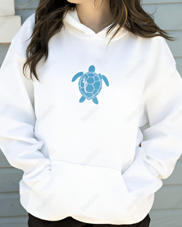 UrbanOutfits Women Oversized Hoodie White / Cotton-Fleece / S SEA TURTLE - Women Oversized Hoodie
