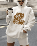 UrbanOutfits Women Oversized Hoodie White / Cotton-Fleece / S See good in all things - Women Oversized Hoodie