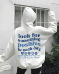 UrbanOutfits Women Oversized Hoodie White / Cotton-Fleece / S Something Positive - Women Oversized Hoodie