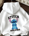 UrbanOutfits Women Oversized Hoodie White / Cotton-Fleece / S Stitch - Women Oversized Hoodie