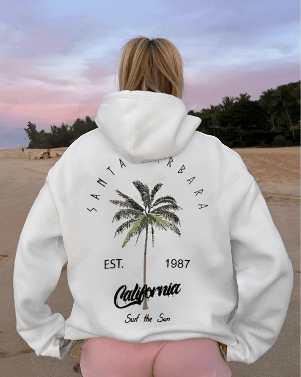 UrbanOutfits Women Oversized Hoodie White / Cotton-Fleece / S Surf The Sun - Women Oversized Hoodie
