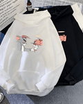 UrbanOutfits Women Oversized Hoodie White / Cotton-Fleece / S Tom & Jerry - Women Oversized Hoodie