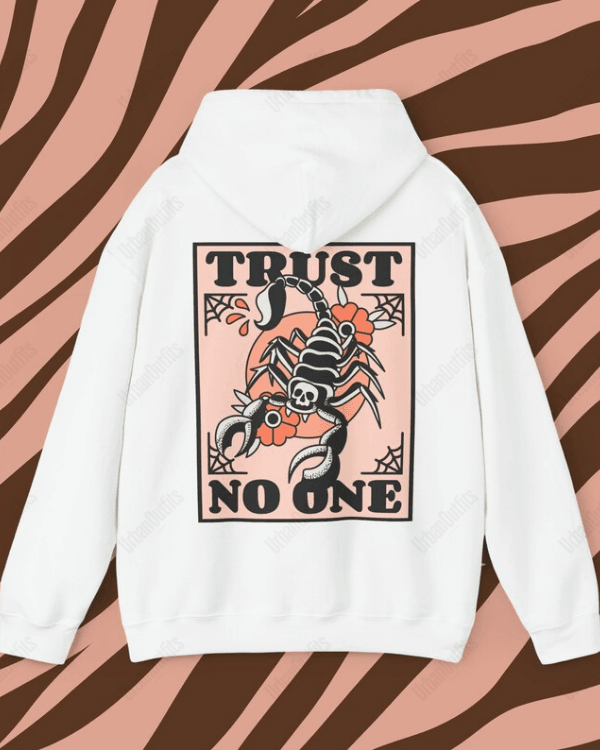 UrbanOutfits Women Oversized Hoodie White / Cotton-Fleece / S TRUST NO ONE - Women Oversized Hoodie