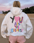 UrbanOutfits Women Oversized Hoodie White / Cotton-Fleece / S You are the greatest - Women Oversized Hoodie