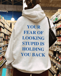 UrbanOutfits Women Oversized Hoodie White / Cotton-Fleece / S You Fear - Women Oversized Hoodie