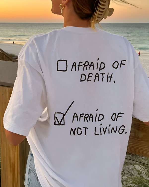 UrbanOutfits Women Oversized T-shirt Afraid Of Not Living - Women Oversized T-shirt