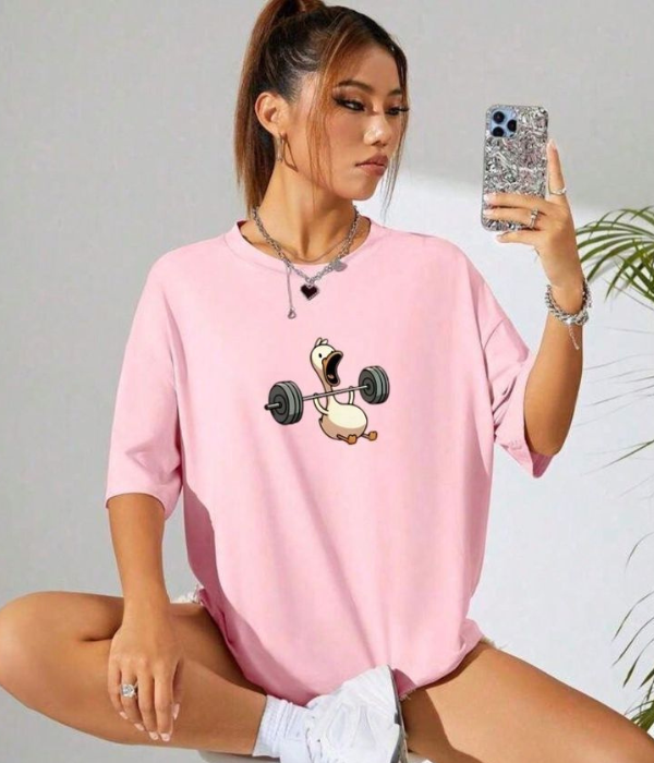 UrbanOutfits Women Oversized T-shirt Baby pink / S Duck Lifting Women Oversized T-shirt
