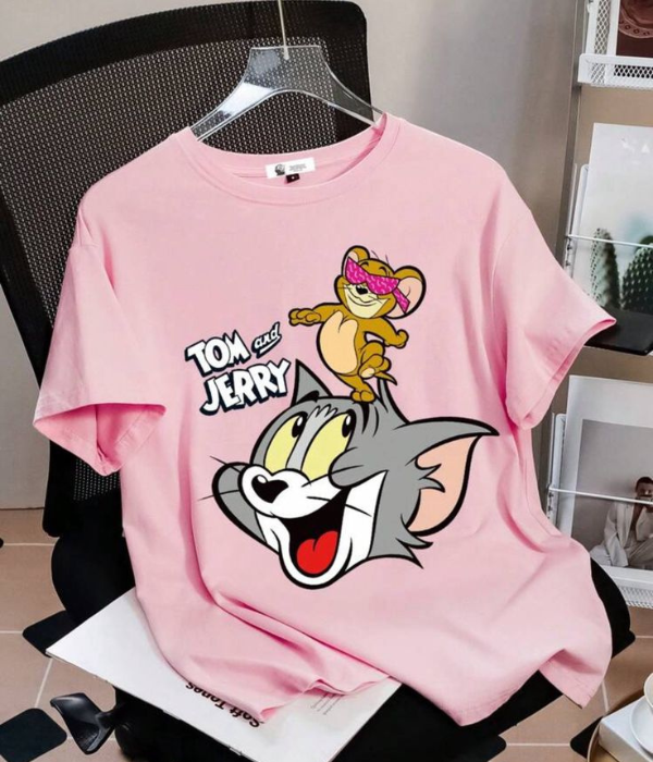UrbanOutfits Women Oversized T-shirt Baby pink / S TOM & JERRY - Women Oversized T-shirt