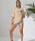 UrbanOutfits Women Oversized T-shirt Beige / S Panda Women Oversized T-shirt