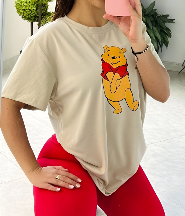 UrbanOutfits Women Oversized T-shirt Beige / S WINNIE THE POOH - Women Oversized T-shirt