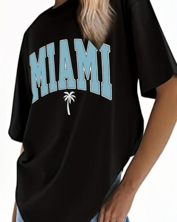 UrbanOutfits Women Oversized T-shirt Black-blue / S Miami Oversized T-Shirt