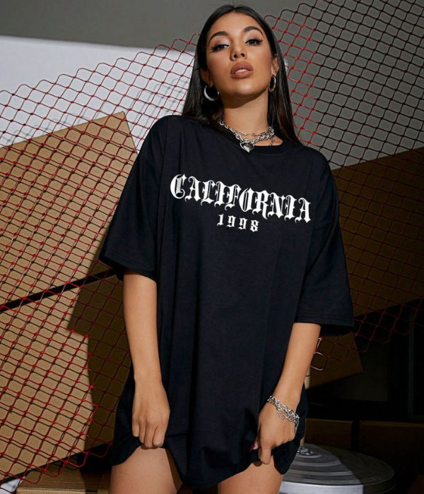 UrbanOutfits Women Oversized T-shirt Black / Cotton / S California Oversized T-Shirt