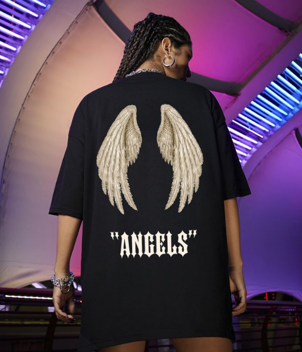UrbanOutfits Women Oversized T-shirt Black / S ' ANGELS 'Oversized T-shirt