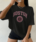 UrbanOutfits Women Oversized T-shirt Black / S ' Boston ' Women Oversized T-shirt