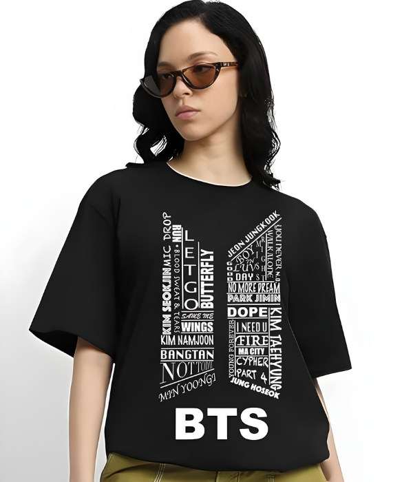 UrbanOutfits Women Oversized T-shirt Black / S BTS - Women Oversized T-shirt