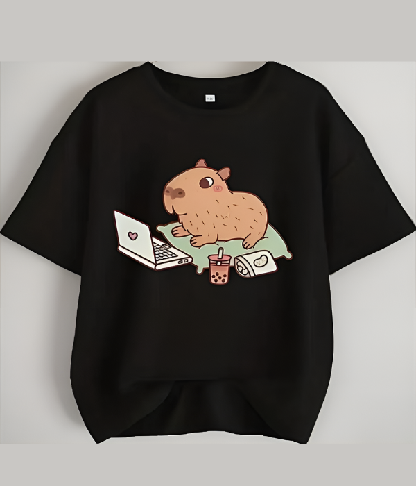 UrbanOutfits Women Oversized T-shirt Black / S Cartoon Women Oversized T-shirt