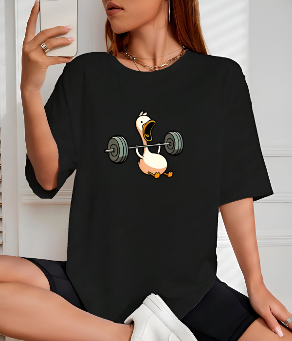 UrbanOutfits Women Oversized T-shirt Black / S Duck Lifting Women Oversized T-shirt