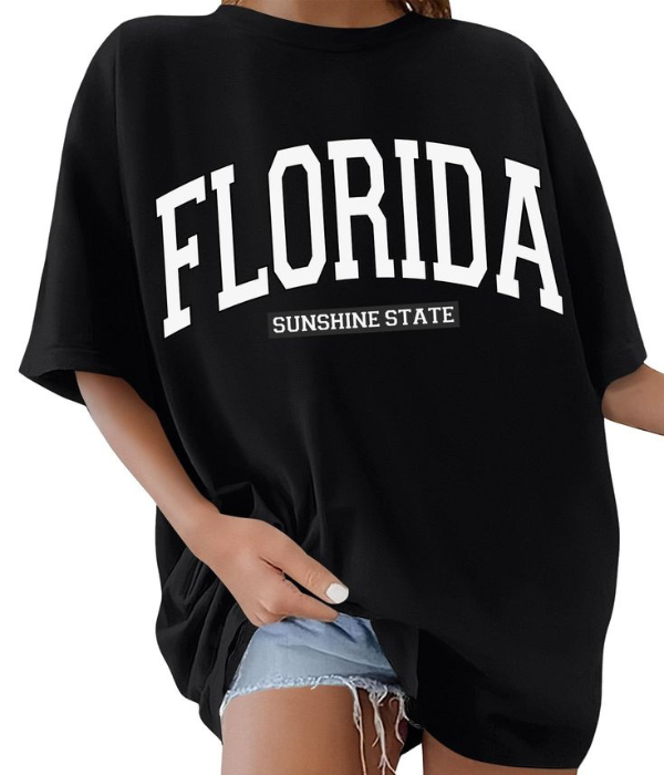 UrbanOutfits Women Oversized T-shirt Black / S ' FLORIDA ' Women Oversized T-shirt