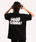 UrbanOutfits Women Oversized T-shirt Black / S ' Good Karma ! ' Oversized T-shirt