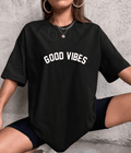 UrbanOutfits Women Oversized T-shirt Black / S ' Good Vibes ' Oversized T-shirt
