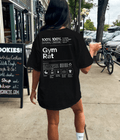 UrbanOutfits Women Oversized T-shirt Black / S ' GYM RAT ' Women Oversized T-shirt
