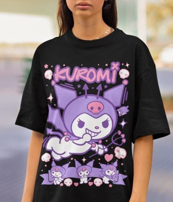 UrbanOutfits Women Oversized T-shirt Black / S KUROMI - Women Oversized T-shirt