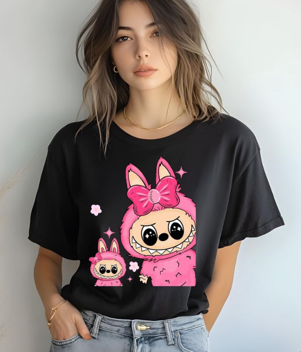 UrbanOutfits Women Oversized T-shirt Black / S LABUBU - Women Oversized T-shirt