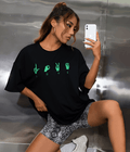 UrbanOutfits Women Oversized T-shirt Black / S ' Love ' Women Oversized T-shirt