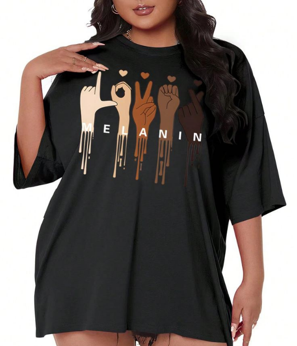 UrbanOutfits Women Oversized T-shirt Black / S ' MELANIN ' Women Oversized T-shirt
