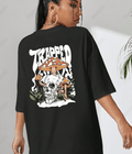 UrbanOutfits Women Oversized T-shirt Black / S Skull & Mushroom Oversized T-Shirt